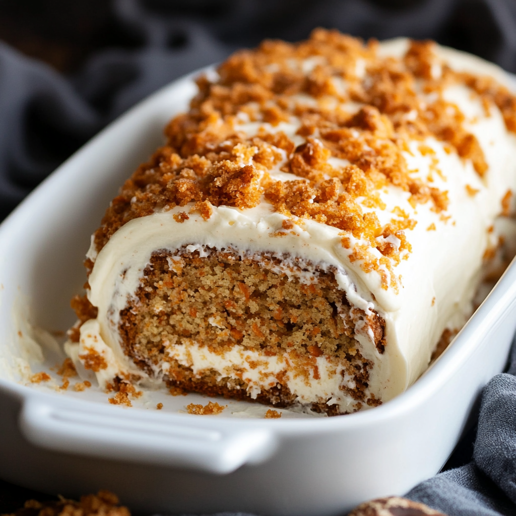Carrot Cake Roll with Cream Cheese Frosting Filling