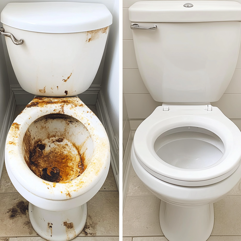 With this substance, stubborn limescale from toilets is removed