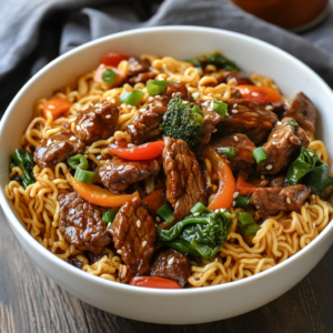 Mongolian Beef Stir-Fry with Ramen Recipe | Easy & Flavorful