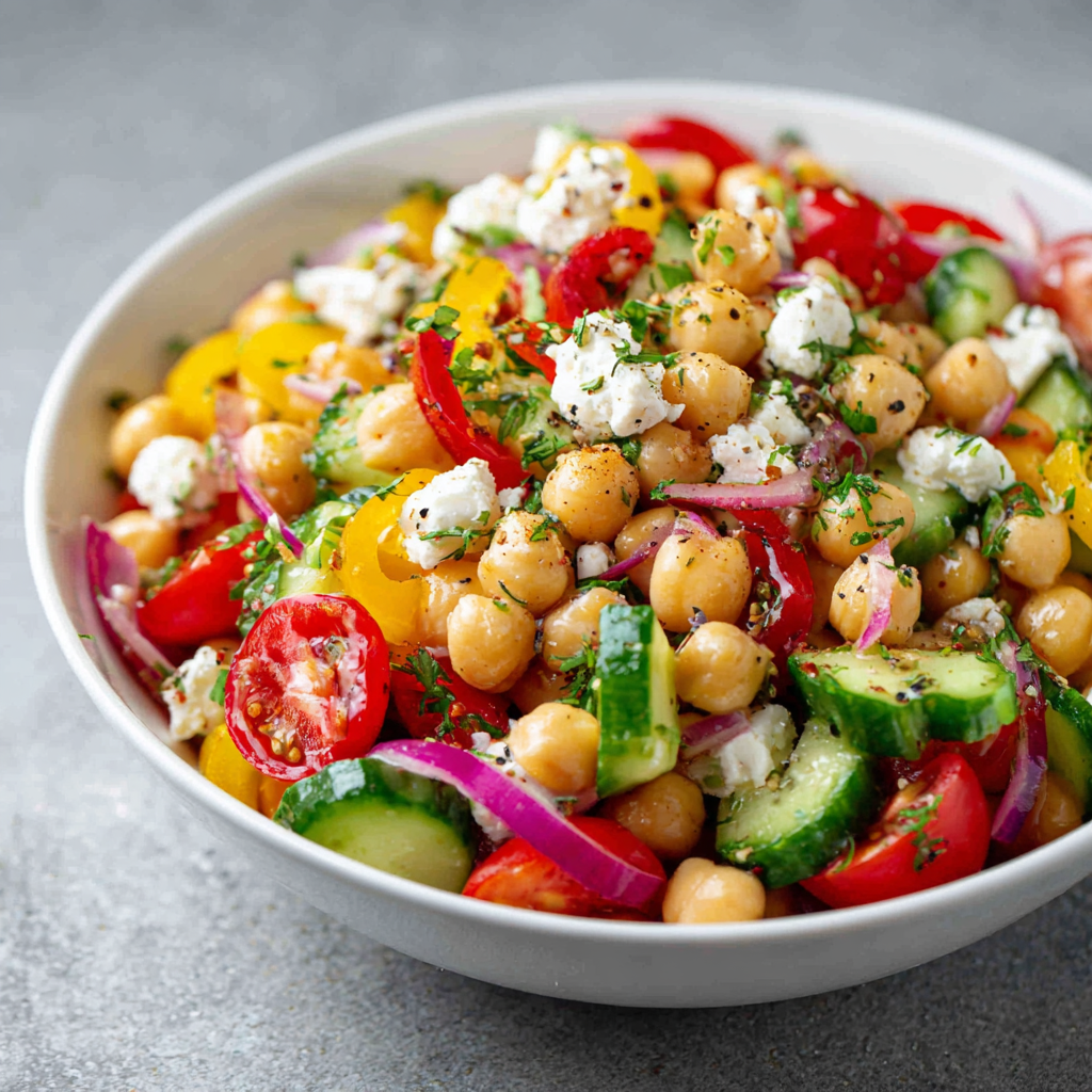 Healthy Mediterranean Chickpea Salad
