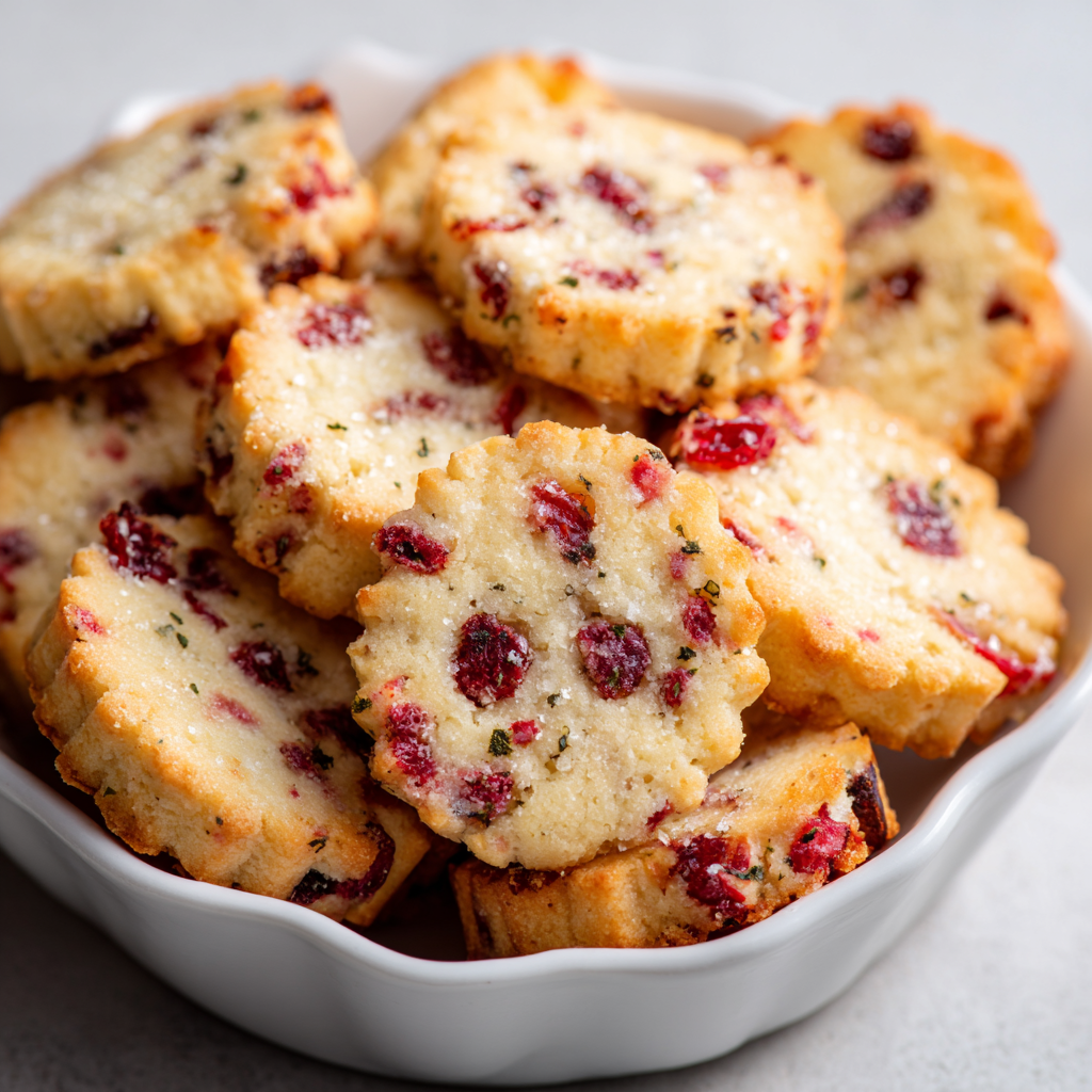 Easy Cranberry Shortbread Cookies