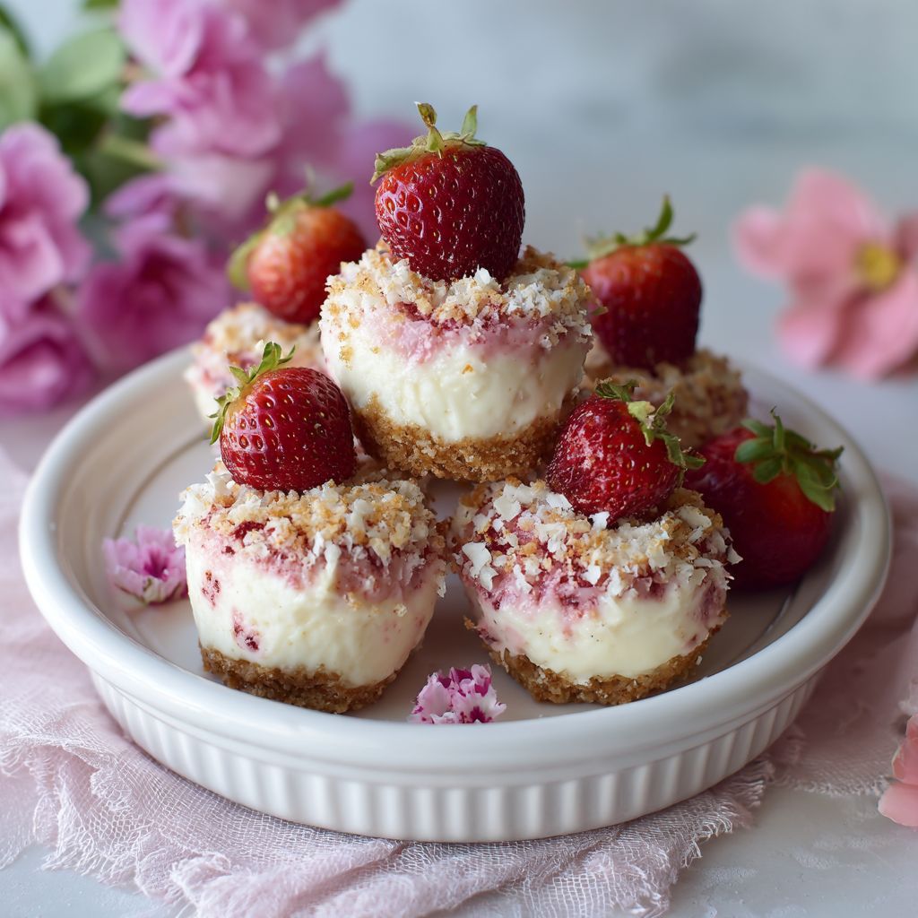 Valentine's Strawberry Cheesecake Bites Recipe