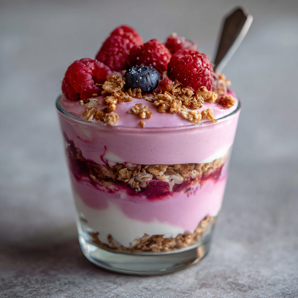 Pink Whipped Greek Yogurt Parfait Recipe