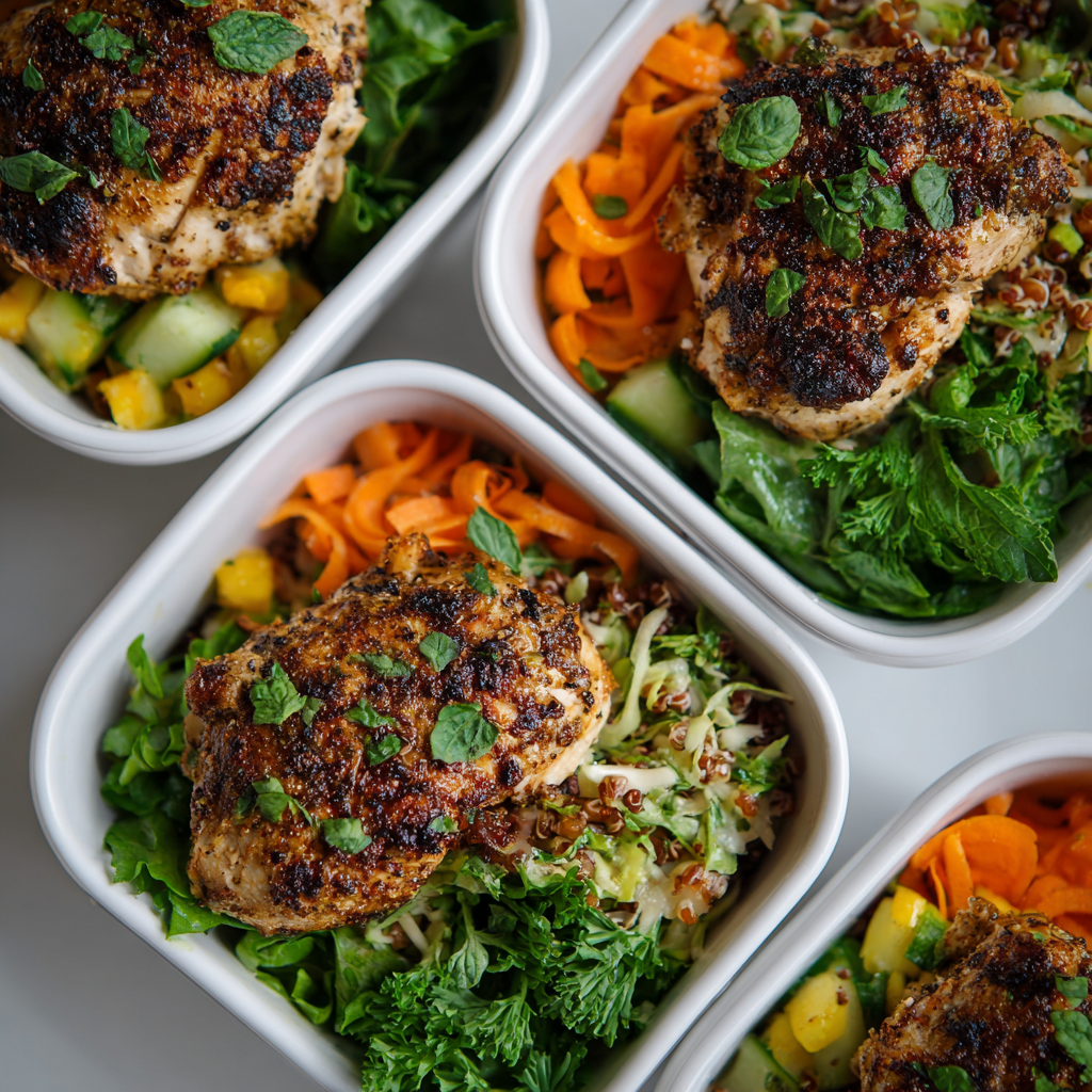 New Year Healthy Chicken Meal Prep Bowls