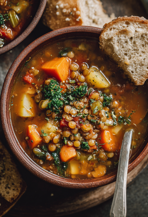 Heart Healthy Lentil Vegetable Soup Recipe