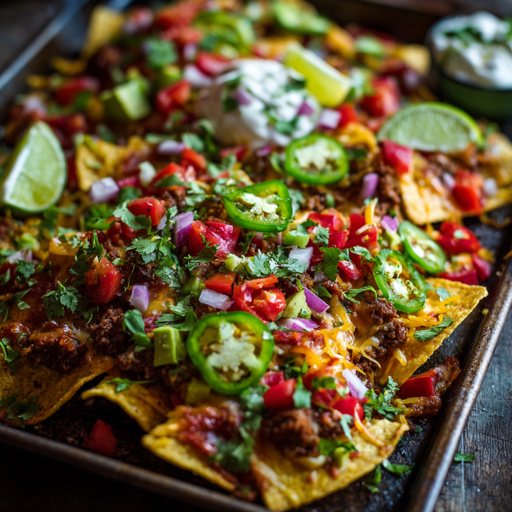 Super Bowl Sheet Pan Nachos
