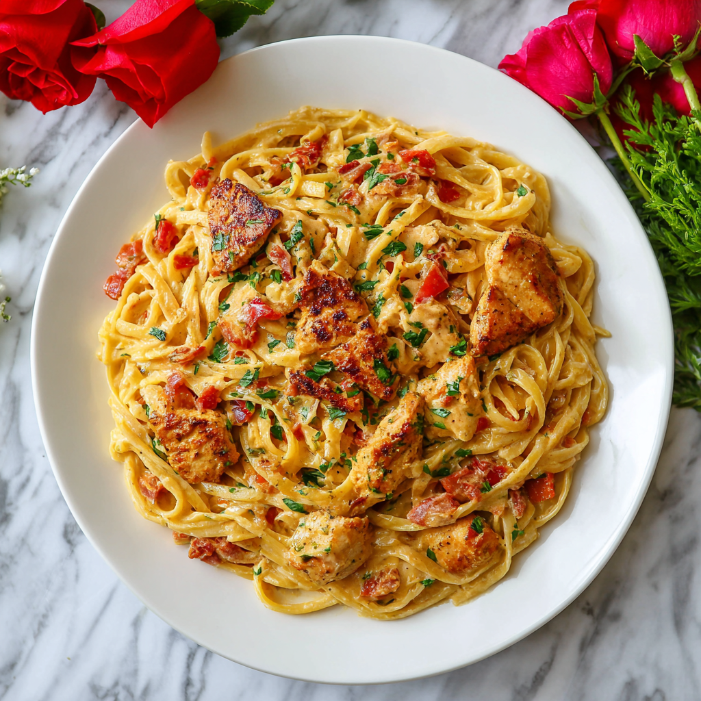 Valentine's Creamy Cajun Chicken Pasta Recipe