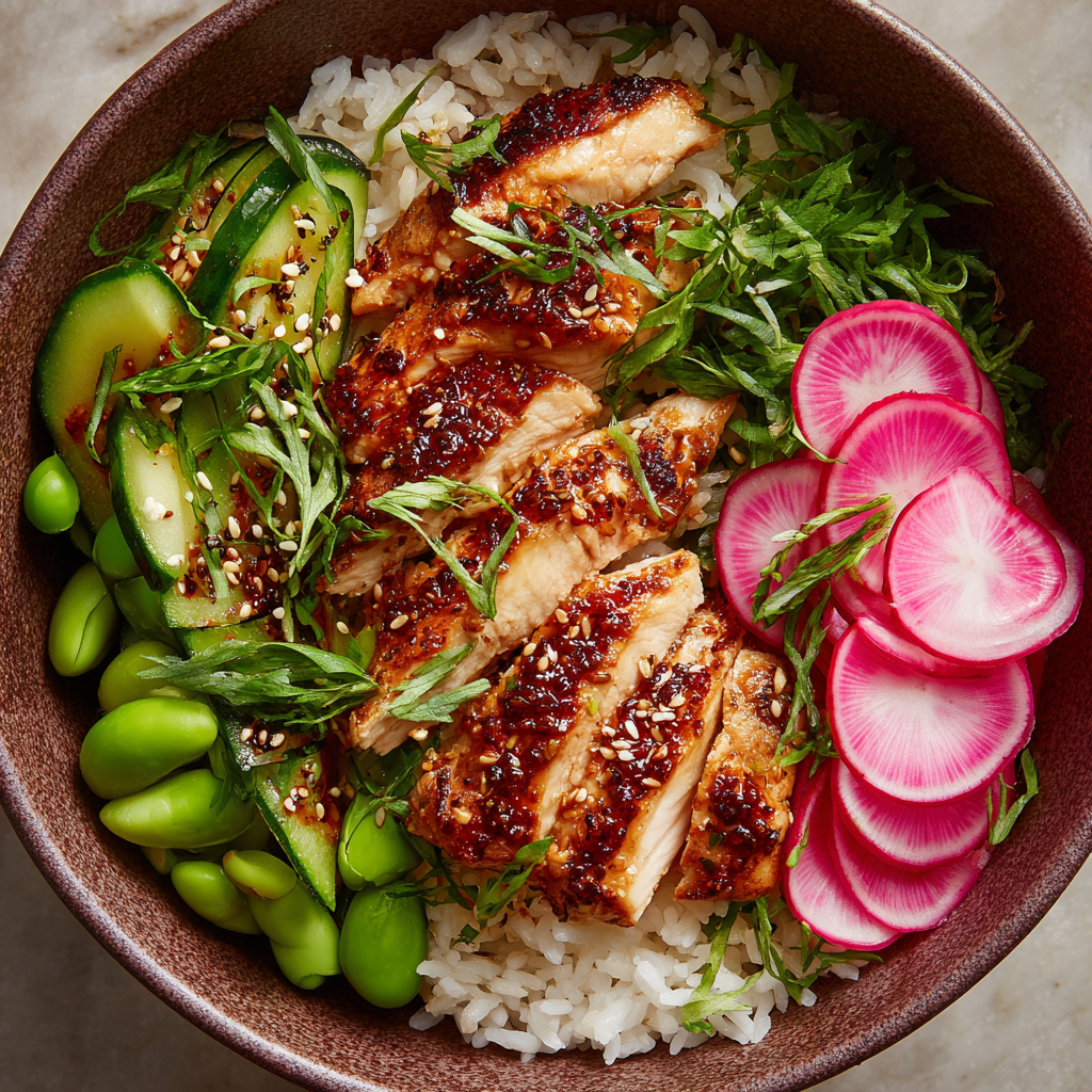 Pink Chicken Rice Bowls Recipe